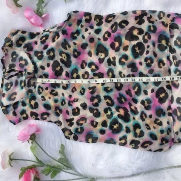 Forever 21 Sheer Pastel Cheetah High Low Size Sm - Picture 5 of 8